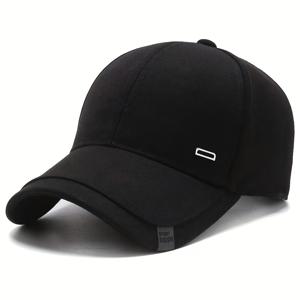 남성용 정사각형 은색 버클 야구 모자 1개, 야외용 사이즈 조절 캐주얼 썬햇, 봄 , 나들이, 비치 파티에 적합