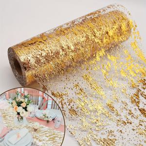 1개 28*1500cm 반짝이 알루미늄 호일 메쉬, 테이블 장식, 웨딩, 파티, 발렌타인데이, 크리스마스, 생일, 연회, 새해 축하용