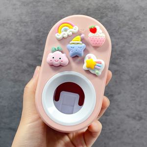 TEMU 치약 자동 압착기 1개, 귀여운 입체형 자국 남지 않는 치약 짜개, 치약 홀더, 벽걸이형, 천공 없이 탈부착 간편 설치, 간편한 세척, 욕실용, 크리스마스 선물/할로윈 선물