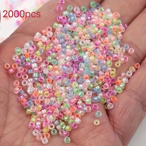 TEMU 3mm 2000개 야광 투명 유리 구슬, DIY 액세서리 제작용 – 반짝이는 밤빛, 일반 조명에서는 빛나지 않음 (목걸이, 팔찌, 반지 공예 재료)