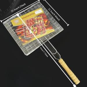 TEMU 1개 BBQ 그릴 바스켓 - 고기, 스테이크, 새우, 야채용 고강도 바베큐 휠 - 녹 방지 야외 그릴 액세서리 (피크닉 캠핑용) - 요리 및 휠링용 금속 그릴 액세서리