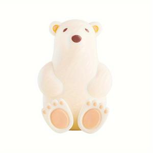 TEMU 1개 만화 실리콘 칫솔 홀더, 3D 북극곰 드릴 불필요 벽걸이 흡착 컵 스타일 칫솔 랙, 작은 물건 걸이용