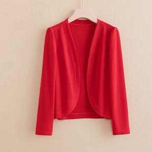 TEMU 봄/가을 신상 여성용 긴팔 단색 가디건 겉옷 랩 스웨일 숄러 덮개 패션 다용도 가디건 스몰 재킷 스커트 플러스 사이즈 여성용 탑