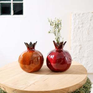 TEMU 현대 도자 석류 꽃병: 집을 위한 장식품 - 12.7cm x 5in