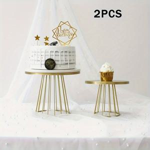 TEMU 2개 케이크 스탠드 메탈 디저트 테이블 케이크 트레이 크리스마스 생일 파티 마카롱 컵케이크 랙 스탠드 웨딩용