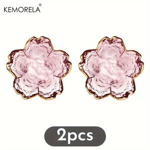 KEMORELA 2/3개입 일본 스타일 작은 유리 접시, 금색 테두리 미니 조미료 디저트 귀여운 스타일 사쿠라 볼, 샐러드용