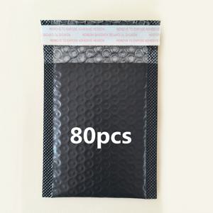 TEMU 버블 메일러백 80개, 4.33x6.69/4.33x7.47인치, PE 소재, 충격 방지 및 내구성, 소형 선물, 액세서리 등 배송용, 버블 봉투백, 택배용 배송백, 우편용 자체 밀봉백, 블랙