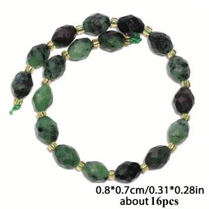 TEMU 천연 에피도트 보석 구슬 - 8x7mm 면처리된 타원형 미네랄 스페이서, 목걸이 & 팔찌 제작용 DIY 주얼리 만들기 재료, 천연 에피도트 스톤 비즈 어소트먼트 7.5인치
