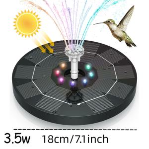 새 목욕통용 태양광 분수 1개, 3W-3.5W IPX8 태양광 분수 펌프, 독립형 휴대용 부유식 태양광 분수 펌프, 새 목욕통, 연못, 정원, 수족관용 독립형 휴대용 부유식 태양광 식수 펌프