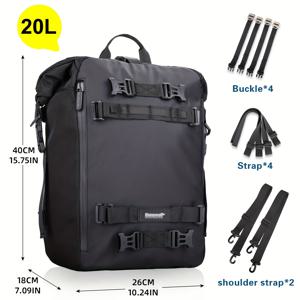 TEMU 라이노워크 새들백 10L/20L/30L - 모듈형 다기능 조절 가능한 스트랩, 내구성 강한 블랙 테일/후면 시트백, 스트리트 투어링 , 아웃도어 여행 및 라이딩 액세서리, 세련된 디자인 | 고품질 소재