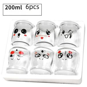 TEMU 6개 및 10개 100ml/150ml/200ml 우유병 디저트 컵 푸딩 용기 유리 젤리 캔 유리 요거트 용기 (랜덤 병 패턴)