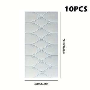 10개 세트 27.56 x 13.78인치 5mm 두께 3D 입체 충격방지 벽지, XPE 소재, 간편 접착 방수 방습 소프트 패키지 스티커, 침실, 거실, 복도 벽 장식용 박스 포장