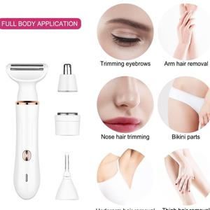 TEMU 여성용 다용도 3-in-1 전기 면도기 - 눈썹, 코, 얼굴, 다리 & 비키니 지역에 적합 - USB 충전식 & 무선 - 피부에 부드럽고 다양한 모발 유형에 맞는 교체용 블레이드 포함 - 그녀를 위한 완벽한 선물