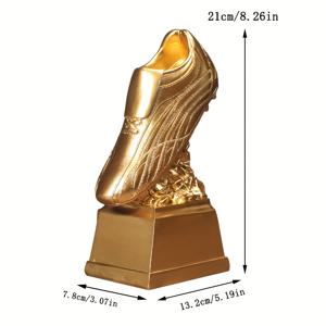1개, 은색 부츠 트로피 조각상 장식품, 레진 공예 장식품, 미술 작품 장식품, 수제 페인팅, 가정 및 사무실 장식, 스포츠 테마 수집용 장식품, 책장 전시용으로 이상적인 선택, 축구 팬 기념품