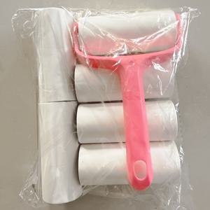 TEMU 손잡이 1개 + 교체용 롤 6개, 360장, 벨벳 브러시 핸드헬드 티어 롤 브러시 벨벳 브러시 옷 린트 제거기, 의류, 카펫, 자동차 시트에 적합, 내구성 있는 손잡이, 전원 필요 없음