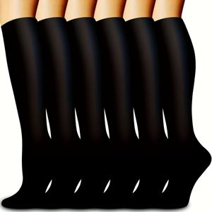 6켤레 압박 양말, 남녀 공용, 운동 및 일상복, 러닝, 등산에 적합한 순환 촉진 양말