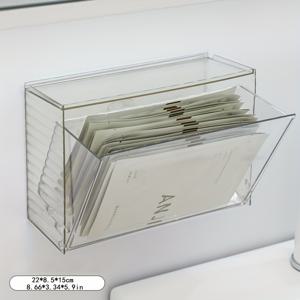 TEMU 벽걸이형 마스크 보관함, 드릴 없이 설치하는 화장품 정리함, 투명 방진 제품 홀더