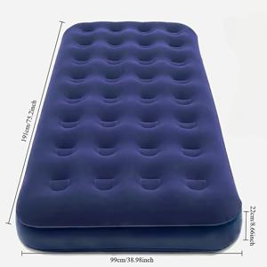 TEMU 싱글 인플레이터블 에어 매트리스 - 내구성 PVC, 휴대용, 캠핑, 가족 모임, 사무실 낮잠에 이상적인 인플레이터블 매트리스