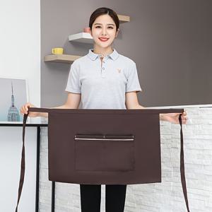 TEMU 작업, 비즈니스, 카페, 공예, 유니폼에 적합한 대형 포켓이 있는 클래식 시리즈의 검은색 자두 빨간 커피 색상 허리 앞치마