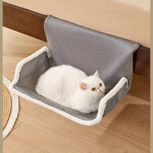 1개, 고양이 침대 옆 해먹, 낮잠에 적합 - 단단한 설치, 사계절 창틀 걸이 침대, 걸이형 고양이 침대, 창턱 발코니 고양이 해먹