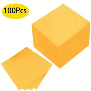 TEMU 칵테일 냅킨 100개, 2겹 디저트 냅킨, 저녁 식사 결혼식 생일 파티용 일회용 냅킨, 접었을 때 5 x 5인치