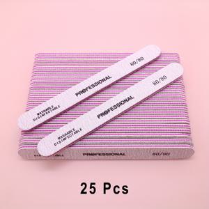 TEMU 25개입 전문가용 네일 파일 회색 사포 80 #80 지퍼 매니큐어 광택 네일 도구 에머리 보드 네일 파일 (아크릴 및 천연 손톱용)