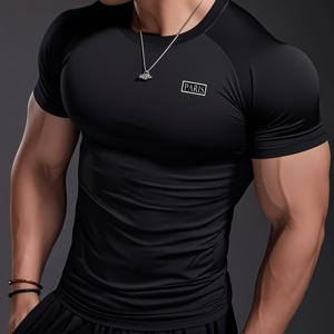 파리 테마 패턴 프린트 남성용 편안한 티셔츠, 그래픽 티 남성용 여름 옷, 남성 의상, 여름, 스포티한 스타일, 스포츠용, 반팔