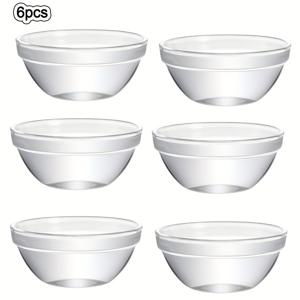 TEMU 6개 투명 유리 딥 볼, 소스, 토핑, 향신료용 미니 내열 유리 서빙 볼, 드레싱, , 스시 소스, 푸딩, 꿀, 메이플 시럽용 원형 미니 간장 볼