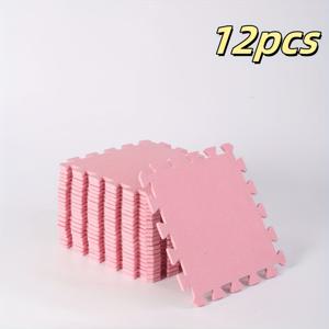 TEMU 야외 캠핑 폼 바닥 매트, 12개, 길이 30Cm, 폭 30Cm, 두께 1Cm, EVA 소재 텍스처, 인터로킹 스타일, 거실 침실 헬스장 기숙사 피트니스 장비 매트 창턱 매트 침대 옆 매트에 적합
