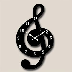 TEMU 1개 시계, 음표 디자인 벽시계, 불규칙한 모양의 걸이식 시계, 무소음 쿼츠 나무 시계, 침실 거실 사무실 주방 욕실에 적합, 배터리 작동 (배터리 미포함)