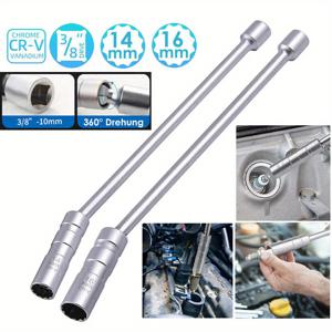 TEMU 14+16mm 자석식 얇은 벽 3/8'' 드라이브 스파크 플러그 소켓 슬리브 제거 도구