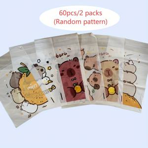TEMU 접착식 쓰레기 봉투, 총 2팩 60개, 팩당 30개, 다용도 스티커 쓰레기 봉투 (데스크탑, 식탁, 사무실, 거실, 차량 내부용), 휴대용 일회용 봉투 (무작위 패턴)