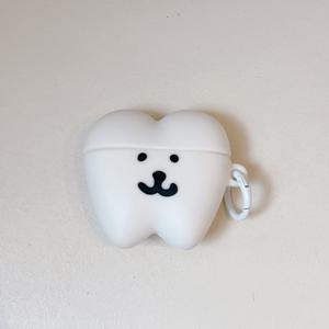 치아 모양 이어폰 케이스, 화이트 낙하 방지 커버, for 1/2/3/4/Pro용 이어폰 파우치