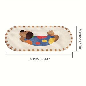 모조 캐시미어 1000g+10mm 카툰 강아지 침대 매트, 북유럽 스타일 플러쉬 베드룸 데코 매트, 폭신한 거실용 두꺼운 코팅 & 모자 패드, 세탁 가능 미끄럼 방지 바닥매트
