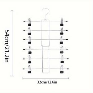 TEMU 1개/2개 6단 메탈 스커트 옷걸이 정리대 (360° 회전 후크 포함) - 바지 및 스커트를 위한 편리한 수납 솔루션, 옷장 정리 | 모던 메탈 엔드 | 360도 회전 후크, 스커트 정리대, 옷걸이