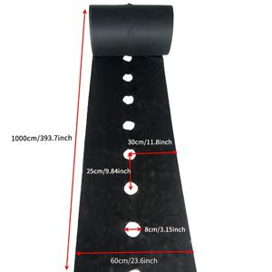 1개, 농업 잡초 제어 멀치 필름, 60cm X 1000cm (23.6인치 X 393.7인치), 블랙 커버, 정원 식물 심기용 미리 구멍이 뚫린 홀, 잡초 방지