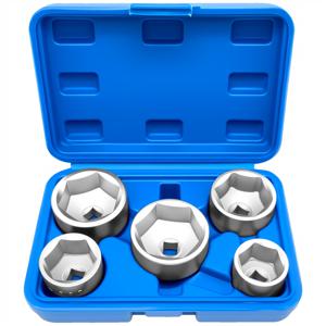 TEMU 24mm, 27mm, 32mm, 36mm, 38mm 캔스터형 오일 및 연료 필터 캡용 5피스 오일 필터 렌치 소켓 세트