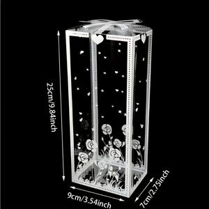 TEMU 그녀/남자를 위한 선물 10개 플라스틱 PVC 투명 상자 (3.54X2.76X9.84인치), 작은 선물, 봉제 인형, 어버이날, 생일 파티, 꽃, 발렌타인데이, 설날, 스승의 날에 적합
