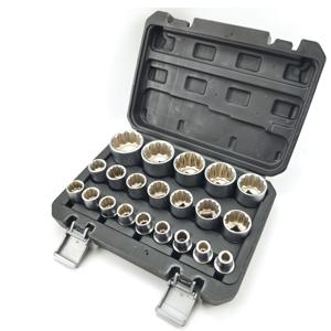 TEMU 21개 1/2인치 드라이브 12점浅ほっぺん 소형 소켓 키트, 미터법 (8-22mm 및 24-36mm) 십이각 스플라인 숏소켓, 자동차/산업용 볼트 체결용