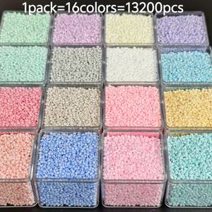TEMU 13200개 초고급 유니폼 1.8mm 유리 쌀알 16가지 색상 장식 비즈, 주얼리 제작 수제 목걸이 비즈 공예 소규모 사업 용품