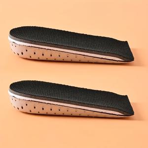 TEMU 2개입 키높이 깔창, 소프트 바닥 반높이 패드 - 가볍고 편안하며 통기성이 좋고 땀 흡수 기능이 있는 라텍스 인터레이어, 보이지 않는 키높이 디자인