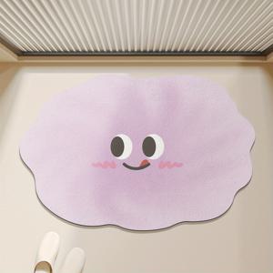 TEMU 애잔한 만화 캐릭터 욕실 매트 - 욕실 및 주방 바닥을 위한 미끄럼 방지, 흡수성 진흙 쿠션, 부드럽고 내구성이 뛰어난 고무 매트, 유쾌한 디자인, 욕실 러그