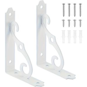 TEMU 2개 세트 장식용 벽걸이 플로팅 선반 브래킷 L형 무거운 하중 지지 코너 브라켓 조인트 DIY 오픈 선반용 나사 포함