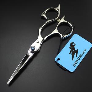 TEMU NEPURLSON 5.0인치 사파이어 미용 가위: 오른손 인체공학적 디자인의 전문가용 스타일링 가위, 내구성이 뛰어난 하이 스파이럴 블레이드 텍스처 및 편안한 헤어 - 미용사, 남녀, 가족 미용실, 미용 용품에 적합