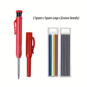 TEMU 2.8mm 목공용 자동 연필 4개 세트 (리필 2박스 포함, 연필깎이 및 캡 제공), 깊은 구멍 표시를 위한 정밀 필기 도구, 건축가 및 목수에게 적합