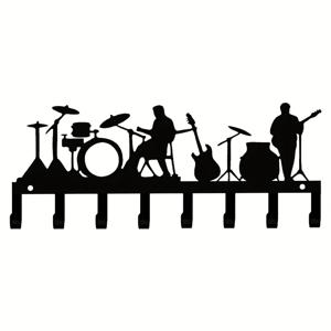 TEMU 1개 블랙 메탈 록 밴드 후크 - 침실/거실/사무실용 옷걸이 및 열쇠고리, 휴일 선물