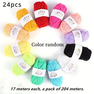 TEMU 생동감 넘치는 원사 12/24개입 고품질 뜨개실, 뜨개질, 코바늘 DIY 수공예품 필수품. 창의적인 직조, DIY 크리스마스 장식, 양말 속감기, 미니 미술 공예품, 아미구루미, 주얼리 제작 및 코바늘 뜨개질에 이상적인 내구성 있는 공예용 실. 뜨개질 애호가를 위한 완벽한 선물, 소규모 수공예 프로젝트에 적합. 랜덤 색상