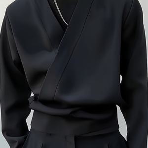 남성 봄 여름 V넥 반팔 상의, 데일리 캐주얼 편안한 긴팔 반팔 상의 남성 캐주얼 실내외복, 남성 베이스 레이어, 남성 의상, 남성 발렌타인데이 선물