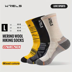 TEMU 3켤레 WRELS 울 울 스포츠 양말 - 두꺼운 타월 밑창, 통기성, 미끄럼 방지, 땀 흡수, 중목 길이, 사이클링, 러닝, 농구, 축구용 - 훈련 및 사이클링, 러닝, 농구, 축구에 적합한 양말