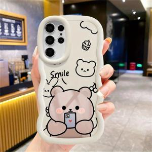 TEMU 휴대폰 케이스 - 귀여운 검은 곰 만화 소프트 폰 케이스, 삼성 갤럭시 모델 (S23 FE, S23+, S25 Ultra, S24+, S22, S25+, S22+, S20, S21, S24 Plus 포함) 호환